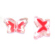 10x Schmetterling Perlen aus Plastik, Acrylschmetterlinge 15 mm - Transparent/rosa