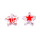 10x Stern Perlen aus Plastik, Acrylsterne 15 mm - Transparent/Rot