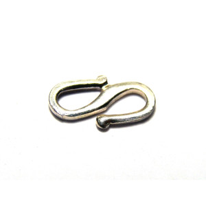 12 mm Silver-Plated Brass S-Hook Clasps with One O... 12 mm Silver-Plated Brass S-Hook Clasps with One O...