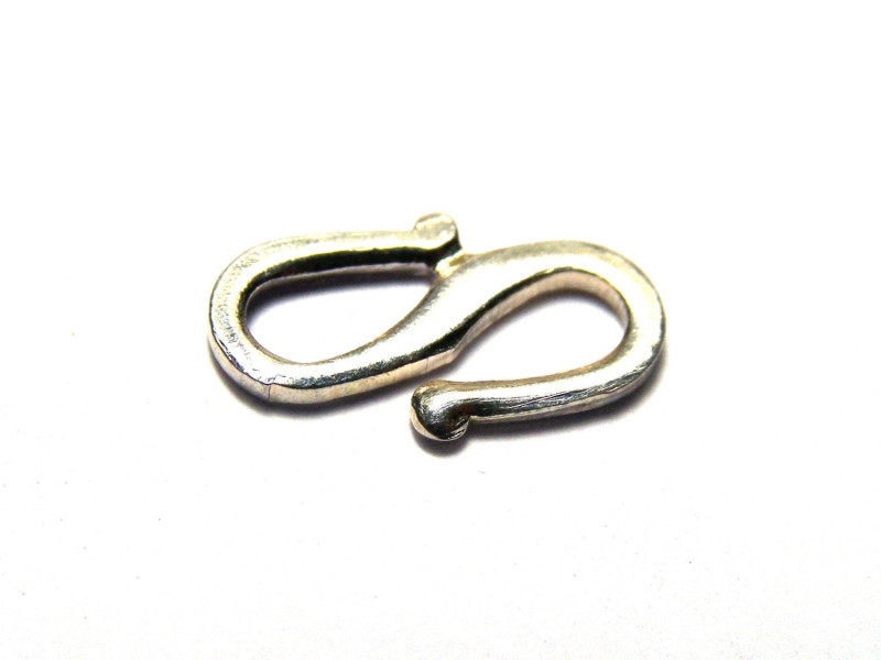 12 mm Silver-Plated Brass S-Hook Clasps with One Open End (10 or 50 Pc.)