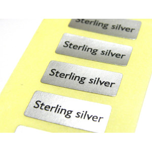 20 x 8 mm Rectangular Metallic «Sterling Silver» S... 20 x 8 mm Rectangular Metallic «Sterling Silver» S...
