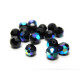 6 mm Czech MC Round Faceted Crystal Beads - Jet Black AB (10 pc)