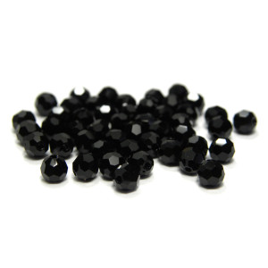 4 mm Czech MC Round Faceted Crystal Beads - Jet Bl... 4 mm Czech MC Round Faceted Crystal Beads - Jet Bl...