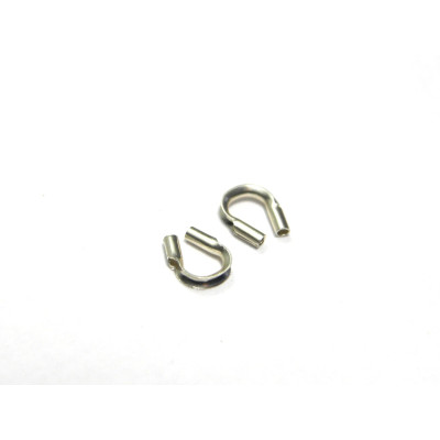 0,8 mm U-förmiger Sterlingsilber-Drahtschutz, 925 Drahtschoner, Fadenschutz 5 mm - 10 Stück