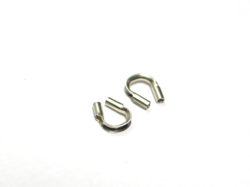 0.8 mm (20 GA) U-shaped 925 Sterling Silver Wire Guards, Wire Protectors - 10 Pc.
