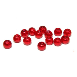 6 mm Round Faux Pearls Glass Beads (50 pc.) - Red