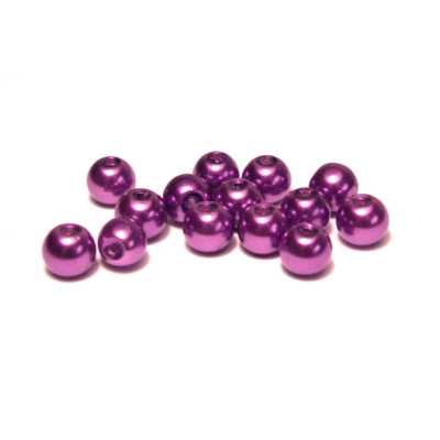6 mm Round Faux Pearls Glass Beads (50 pc.) - Purple