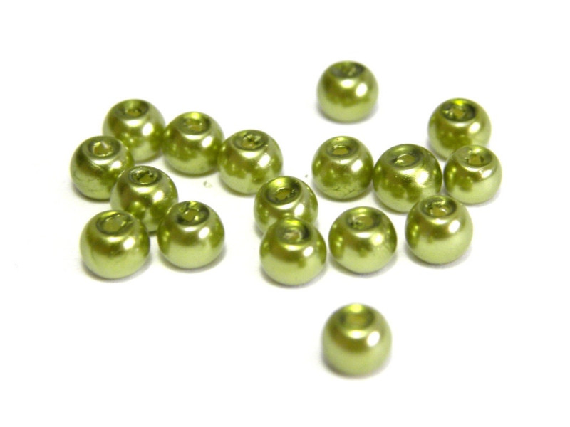 4 mm Round Faux Pearls Glass Beads (75 pc.) - Green