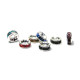 6 mm Silver plated Round A-Grade Rhinestone Spacers, Strass Rondelles - Mixed Colours - 10 pc