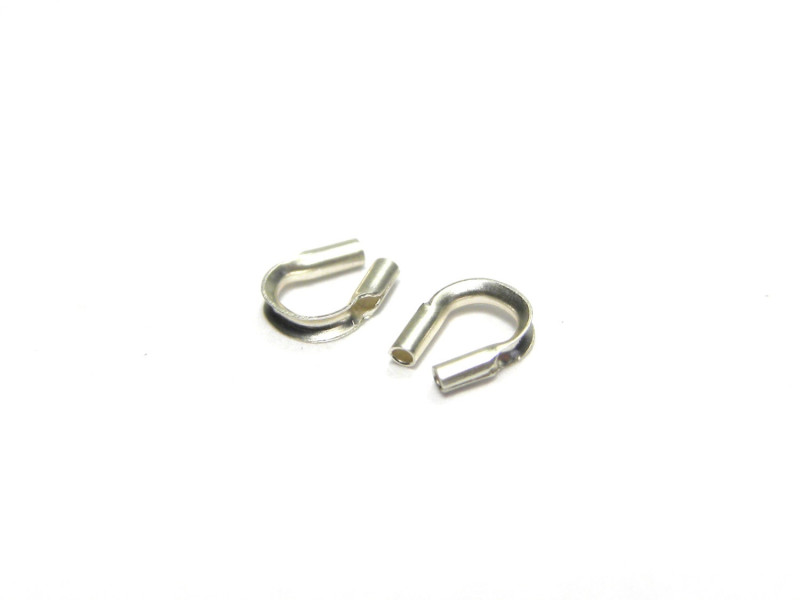 0.56 mm (0.02 inch) U-shaped 925 Sterling Silver Wire Guards, Wire Protectors - 10 Pc. 0.56 mm (0.02 inch) U-shaped 925 Sterling Silver Wire Guards, Wire Protectors - 10 Pc.