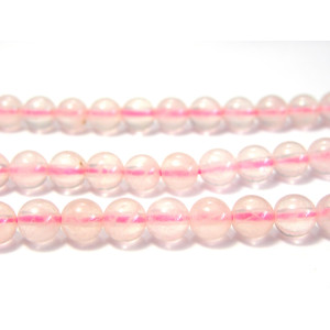 6 mm Medium Round Natural Rose Quartz Beads - Stra...