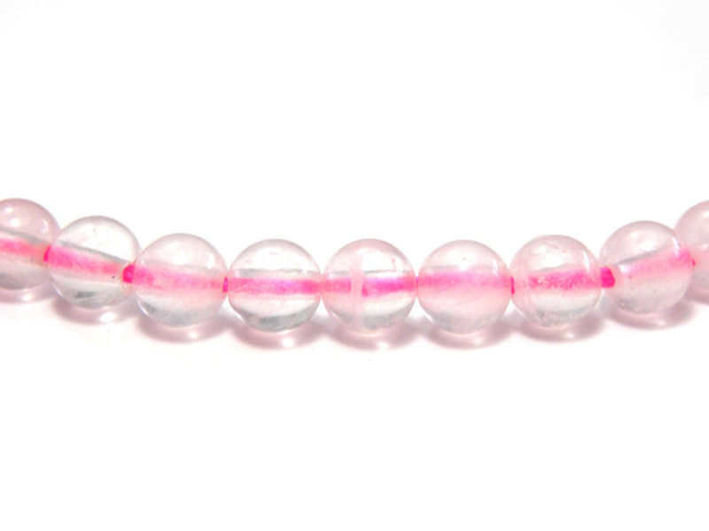 Runde natürliche Rosenquarzperlen, polierte Edelsteinperlen - 4 mm - 1x 38 cm Strang od. 20 Perlen