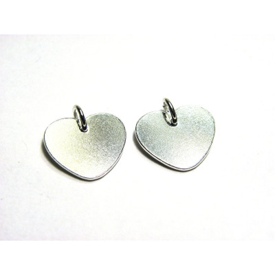 15 mm Large Sterling Silver 925 Heart Blank 15 mm for Stamping with Sterling Silver Jump Ring