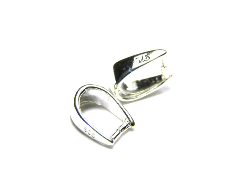 Kleiner U-förmiger Anhängerhalter aus 925 Sterlingsilber - 7 mm - 1, 10 Stk.