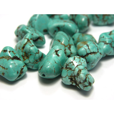 Türkis-Nugget-Perlen, Echte Edelstein-Nugget-Perlen - ca. 10 bis 14 mm (10 St.)