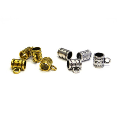 11 mm European Style Metal Alloy Charm Hangers/spacers - Antique Gold or Silver (10 or 50 Pc.)