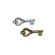 2x Herzförmiger Schlüssel Charm Anhänger 26 mm - Antikgold oder Antiksilber