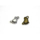 12 mm Vintage Baby Feet Metal Charms - Antique Gold or Ant. Silver - Double Sided Foot Pendant (2 Pc)