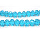 Facettierte Glas Briolette Perlen, Rondelle 8mm - Aquamarine