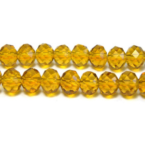 8 mm (0.3 inch) Faceted Flat Round Glass Beads (Ro...