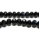 8 mm (0.3 inch) Faceted Flat Round Glass Beads (Rondelle Beads) - Black