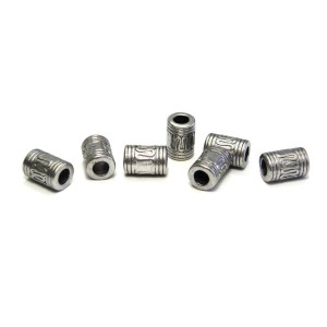 10 mm Tibet Style Metall Zylinderperlen, Großlochp...