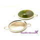 Setting for 18 mm Oval Cabochons, Bangle Link Connector - Gold or Silver - 2 pc