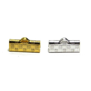 15 mm Brass Ribbon Crimp Ends - Silver or Gold pla... 15 mm Brass Ribbon Crimp Ends - Silver or Gold pla...