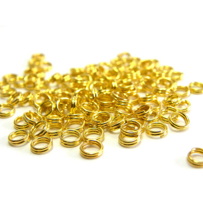 5 mm Medium Round Gold plated Split Rings - 100 pc