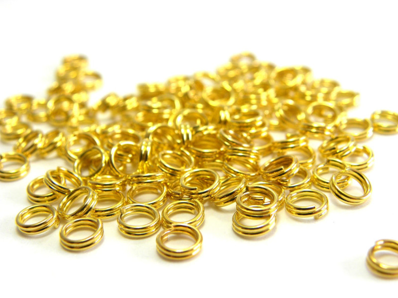 Mittelgroße runde Spaltringe 5 mm - Gold - 100 Stück