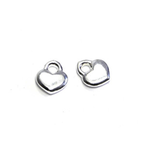 9 mm Solid Sterling Silver 925 Heart Charm Pendant... 9 mm Solid Sterling Silver 925 Heart Charm Pendant...