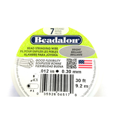 0,30 mm Beadalon 7-Strang Schmuckdraht - 9,2 m - Bright/Brillant/Brillante