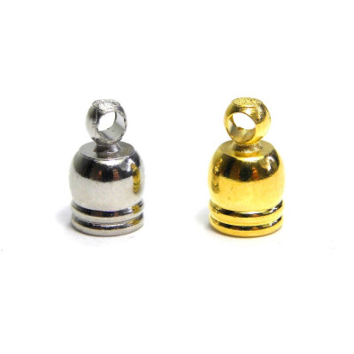 10x Messing Mini-Endkappen 5mm - Gold oder Silber