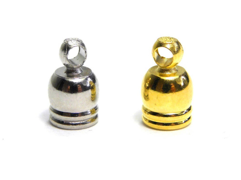 Kleine runde Endkappen aus Messing 8 mm - Gold, Silber - 10 Stück