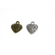 15 mm Herz Charm Anhänger (4 Stk.) - Antikgold oder Antiksilber