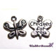Vintage Created for You Butterfly Alloy Charm 12mm - Antique Gold or Antique Silver (pack of 5)