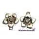 16 mm Vintage Flower Metal Charm, Flower Alloy Pendant - Antique Gold or Antique Silver - 2 pc