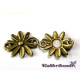 Vintage Verbinder Zwischenstück Blume 16 mm - Antiksilber, Antikgold - 4 Sück
