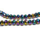 6 mm Faceted Flat Round Glass Beads (Rondelle Beads) - Metallic Rainbow