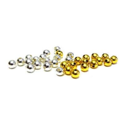 4 mm Round Plated Metal Beads - Spacer Beads - Filler Beads - Silver or 18K Gold Plated (25 Pc.)