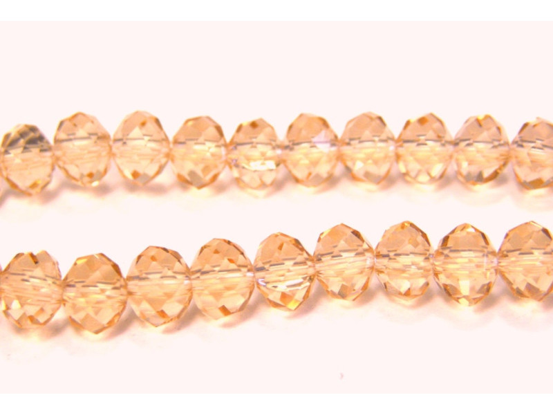 Facettierte Glas Briolette Perlen, Glasrondelle 6mm - Rosaline