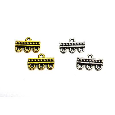 Tierra Cast dreihiges Endstück 15 mm - Antikgold, Antiksilber - 2 Stück