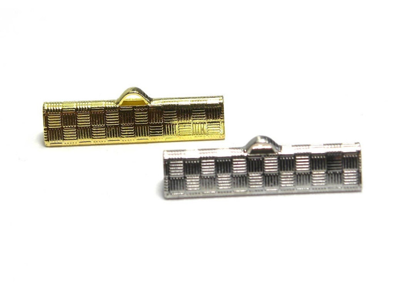 Messing Bandklemmen 25 mm für flache Bänder - Vergoldet oder Versilbert