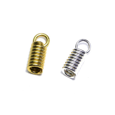10 x 5 mm Steel Open Spring Cord Ends - Gold or Silver Plated (10 pc.)