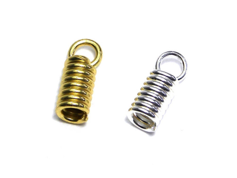 10x Feder Endkappen für Halskette 10 mm - Vergoldet