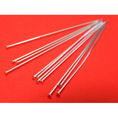 38 mm Thin 925 Sterling Silver Head Pins - 10 pc.