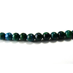 4 mm Small Round Natural Chrysocolla Real Gemstone...