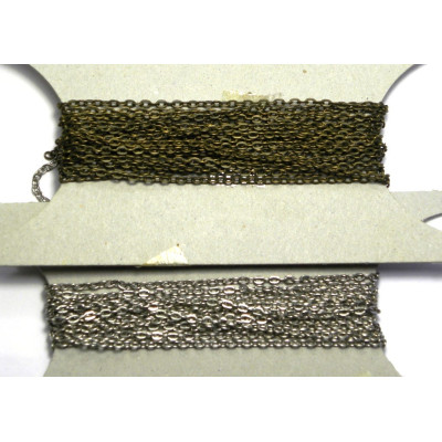 1 m (39 inch) Loose Metal Trace Chain, Cable Chain 3 x 4 mm for Jewelry- Antique Gold or Silver