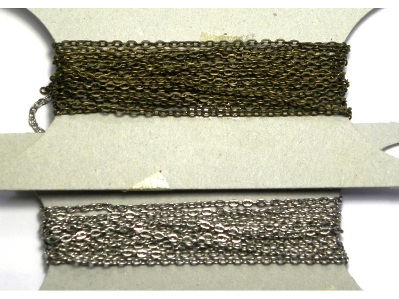 1m loose Ankerkette aus Metall, Schuckkette 3 x 4 mm - Antikgold oder Antiksilber