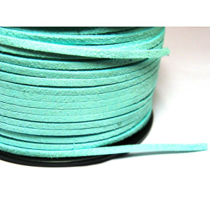3 mm Flat Faux Suede Cord - Turquoise Blue - 3 m (... 3 mm Flat Faux Suede Cord - Turquoise Blue - 3 m (...
